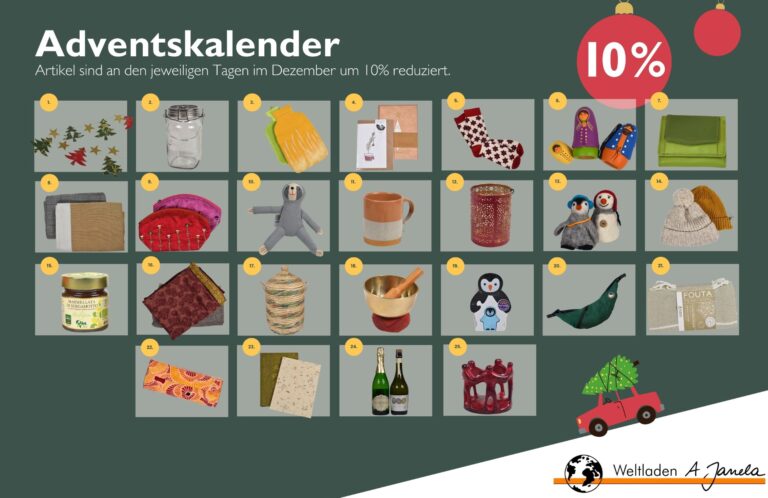 Ein Highlight zur Weihnachtszeit: Unser Adventskalender 2024 im Weltladen